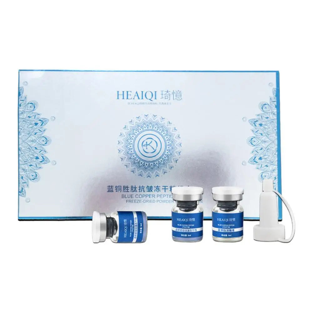 GHK-Cu Blue Copper Peptide Serum Set — 98% GHK-Cu copper peptide — side angle product shot