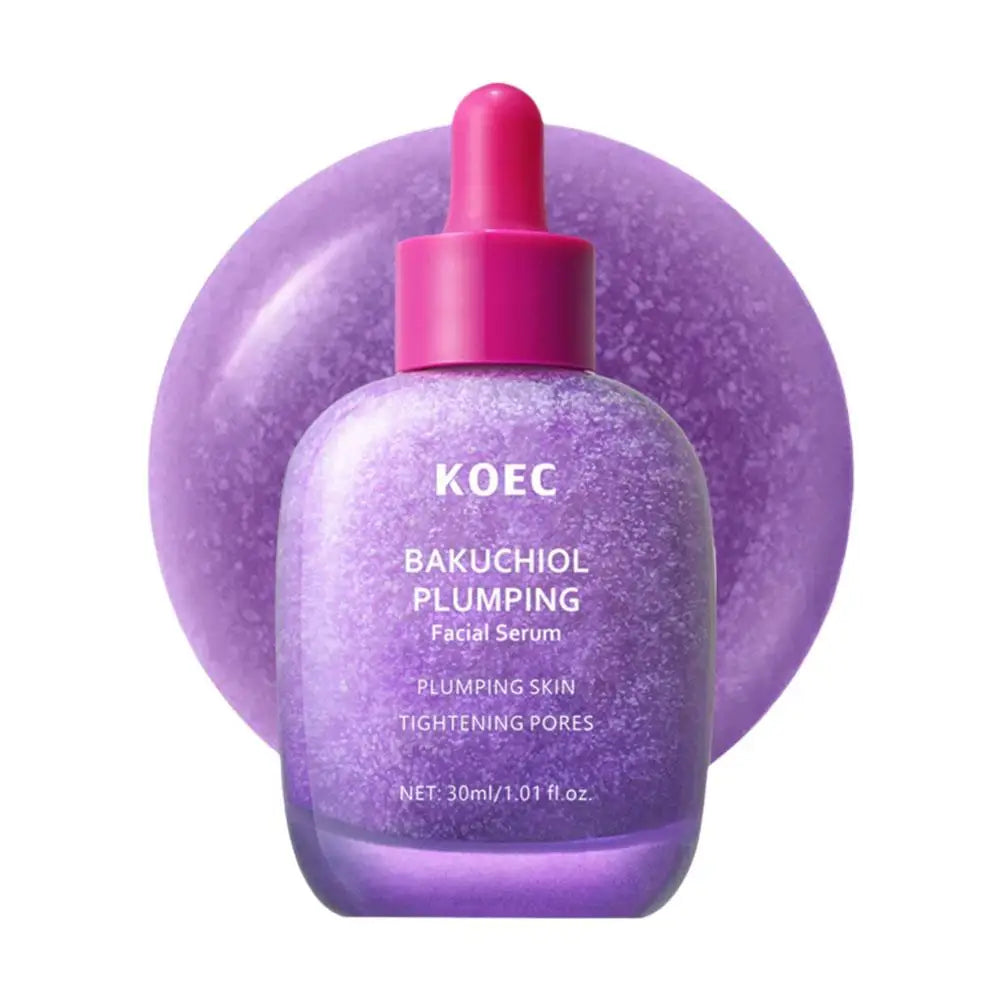 Set of bakuchiol plumping capsules and vitamin illuminating skincare products