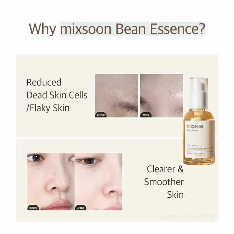 Mixsoon Bean Essence Pore Refining Serum — Bean Essence — Before and after pore tightening results