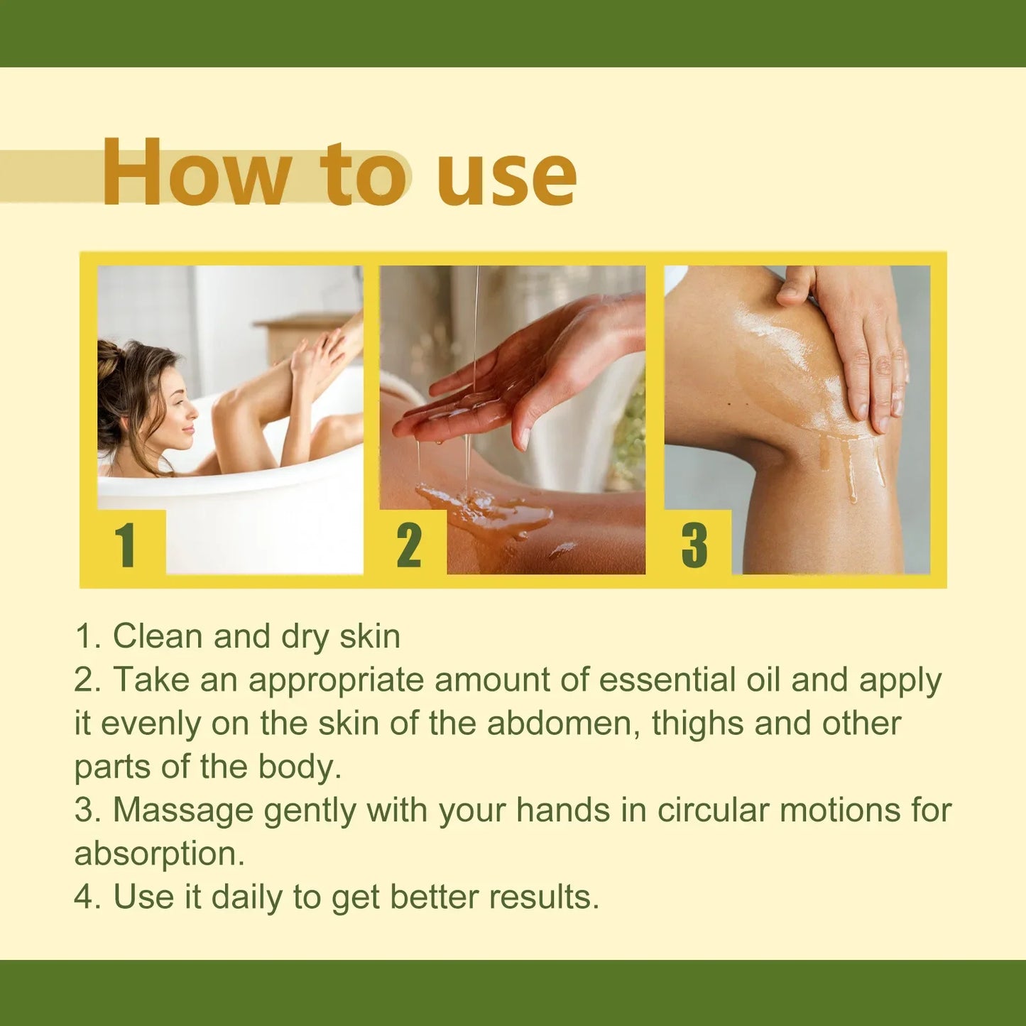 Bottle of stretch mark removal oil with olive essential oil for postpartum skin care