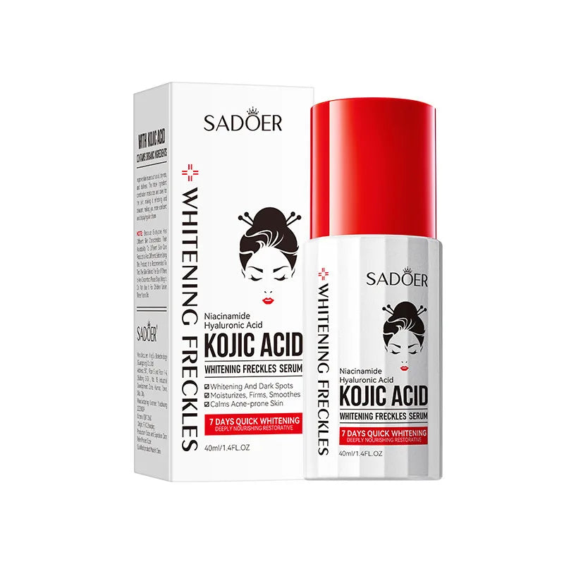Kojic acid brightening serum bottle for freckle removal and skin brightening