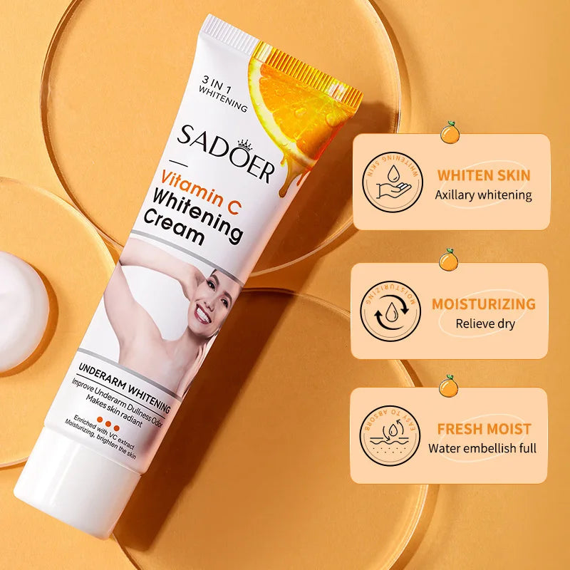 SADOER Vitamin C Nourishing Brightening Body Lotion — vitamin C — bottle back view on white background
