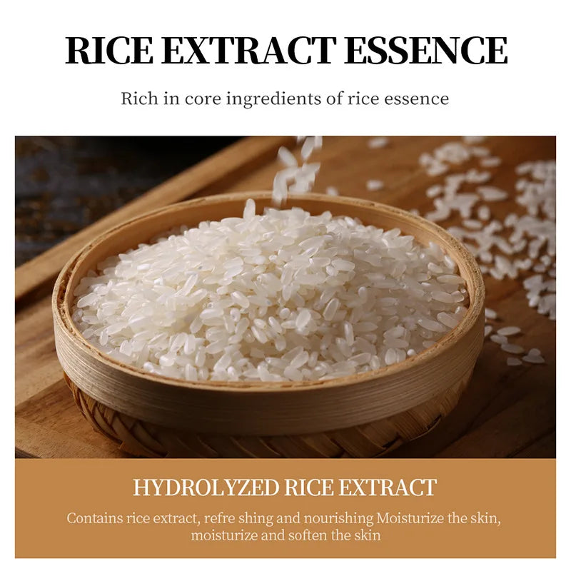 Ten sachets of rice pulp sleeping facial masks for whitening, anti-aging, and collagen moisturizing.