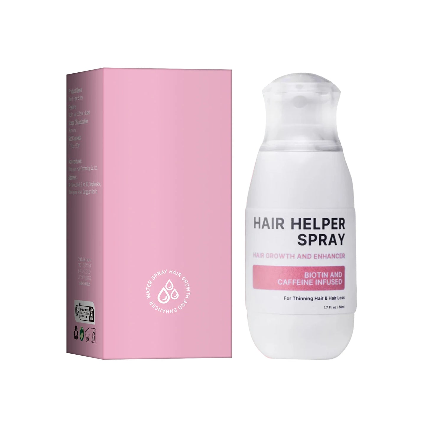 Spray bottle of fermented rice water, biotin and caffeine scalp treatment for hair growth and hair fall control, 50ml