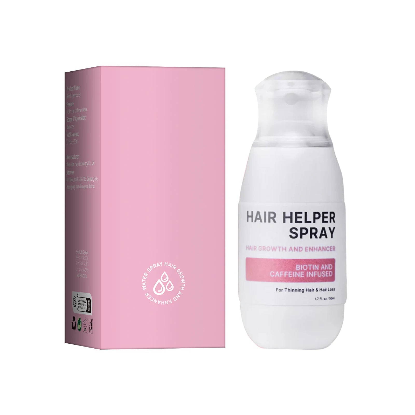 Spray bottle of fermented rice water, biotin and caffeine scalp treatment for hair growth and hair fall control, 50ml