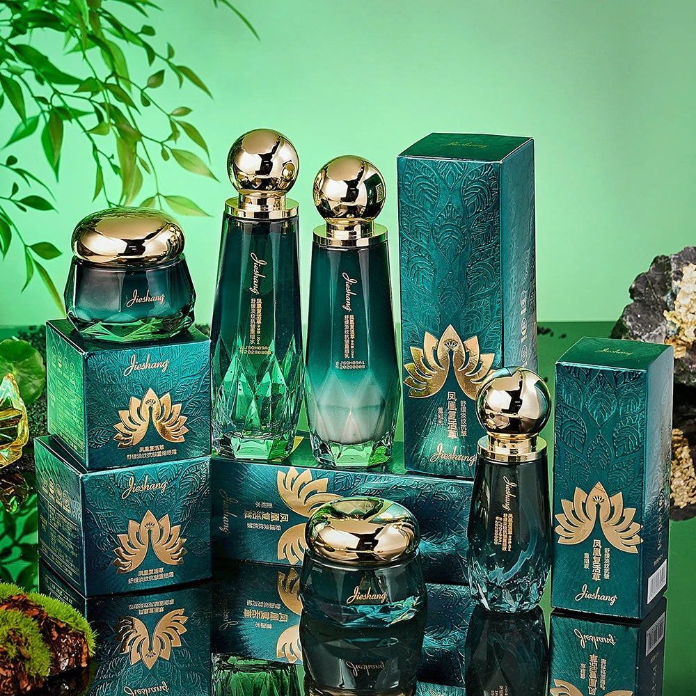 SkinSwaag Beauty — JIESHANG Skin Revival Set — Product ingredient luxury botanical visual