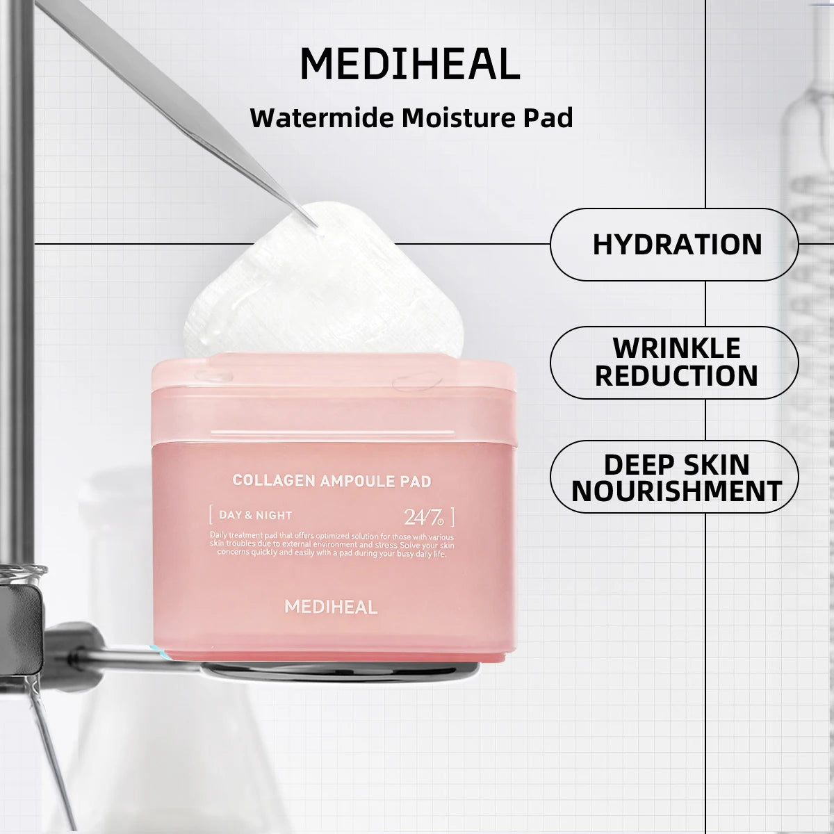 Moisturizing toner pads in round container for daily skincare hydration