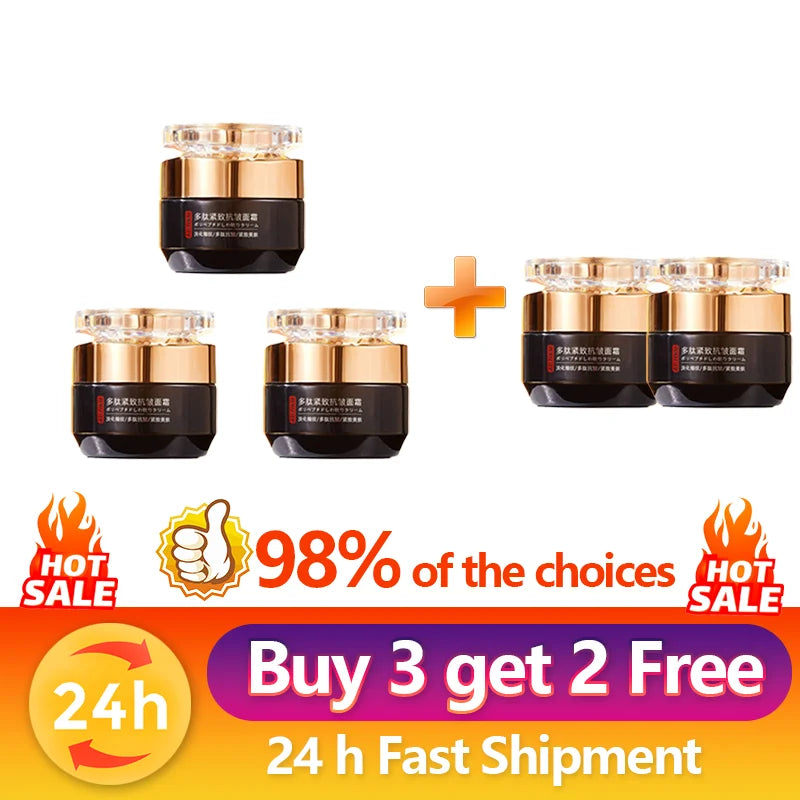 Anti-aging peptide cream container for fine line repair