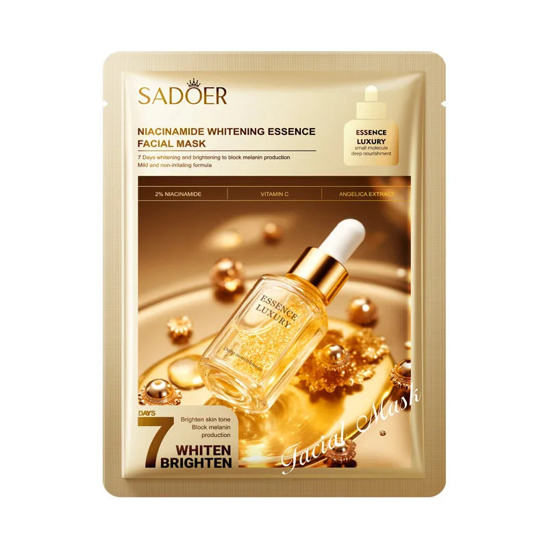 Brightening facial mask with niacinamide and vitamin C for a seven-day skincare routine