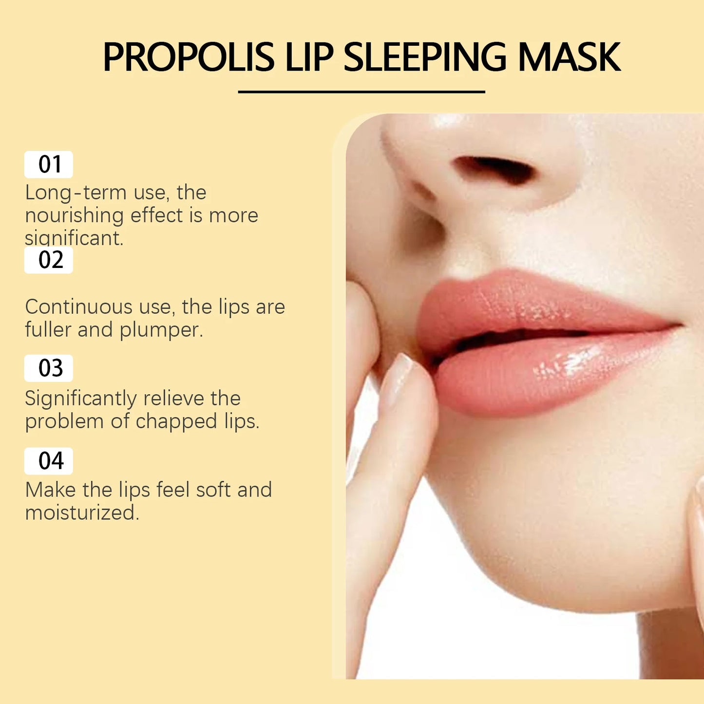 HOYGI — Propolis Lip Sleeping Mask — Lip mask application on lips
