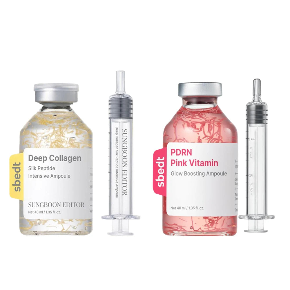 Collagen silk peptide PDRN retinol skincare set with multiple products