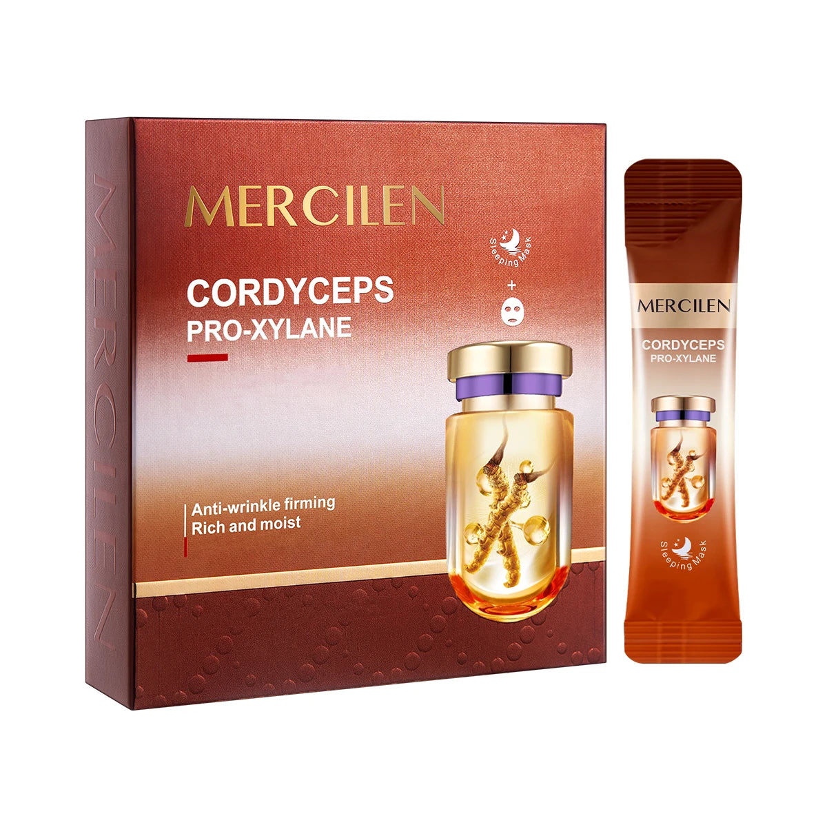 MERCILEN Cordyceps Niacinamide Brightening Sleeping Mask — Cordyceps & Niacinamide — Cordyceps and niacinamide key ingredient illustration