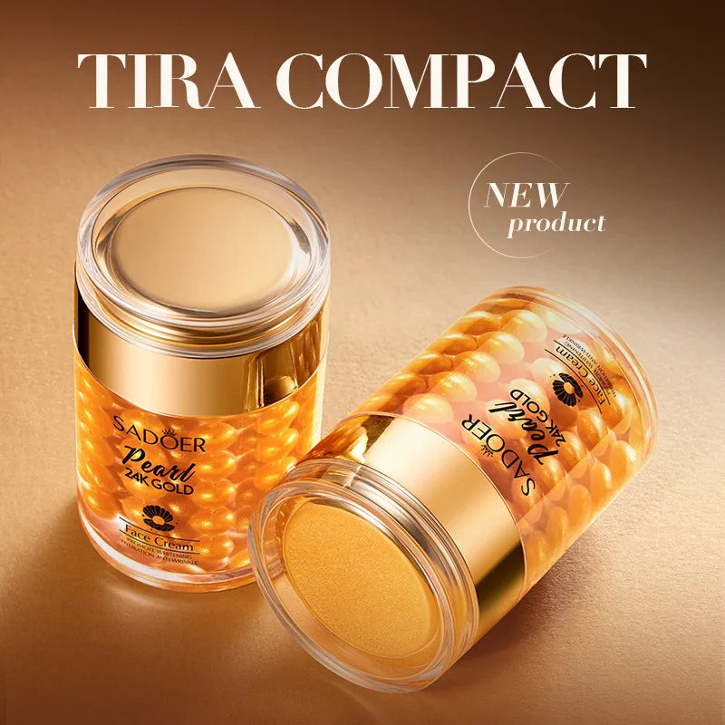 SADOER 24K Golden Pearl Collagen Face Cream Moisturizing Brightening Hydrating Firming Facial Cream Face Skin Care Products