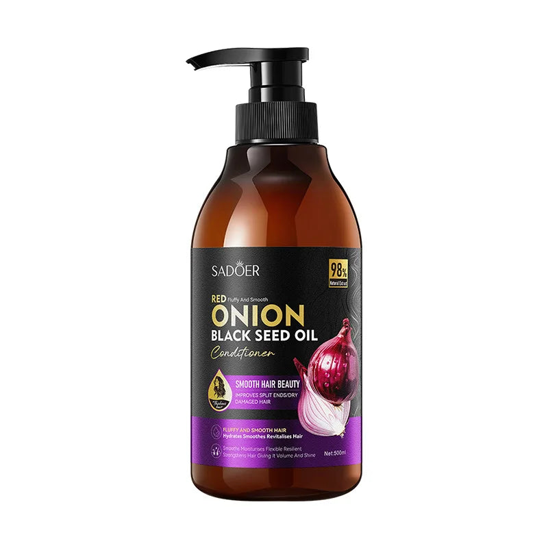 SADOER Onion Black Seed Oil Shampoo & Hair Mask Repair Set