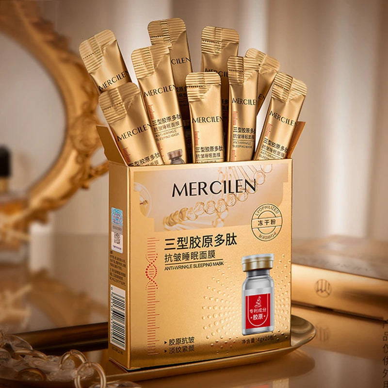 MERCILEN Collagen Polypeptide Overnight Sleeping Mask — Collagen & Polypeptide — Collagen and polypeptide key ingredient illustration