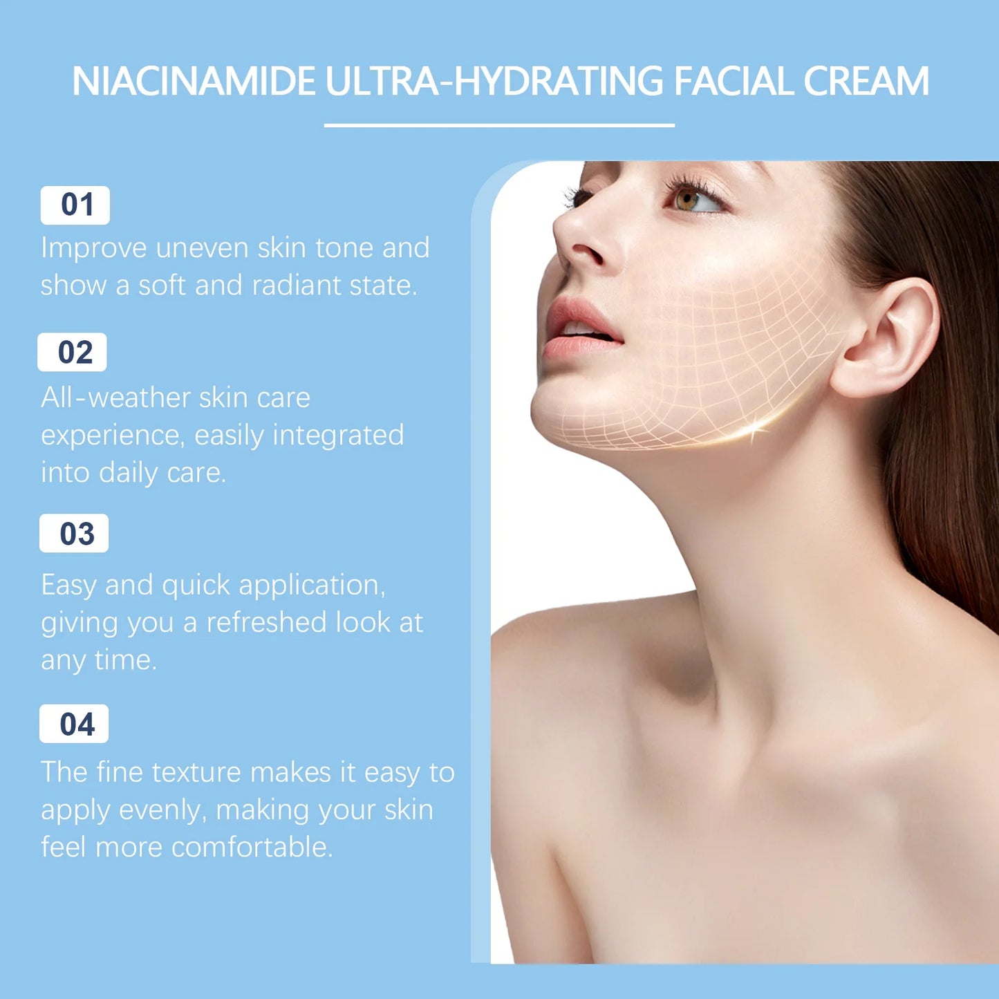 Anti-aging barrier cream container featuring niacinamide, hyaluronic acid, and retinol