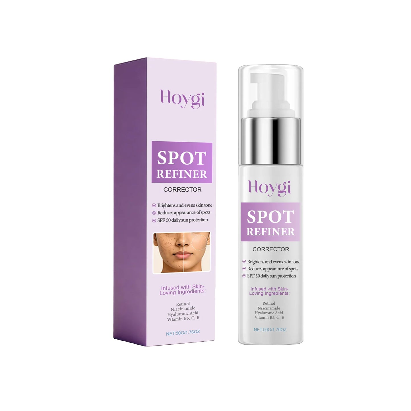 HOYGI — Black Spot Removal Cream — White and black tube on white background