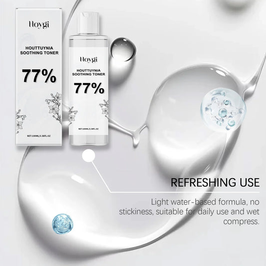 HOYGI — Houttuynia Hyaluronic Acid Radiance Toner — Green and white bottle on white background