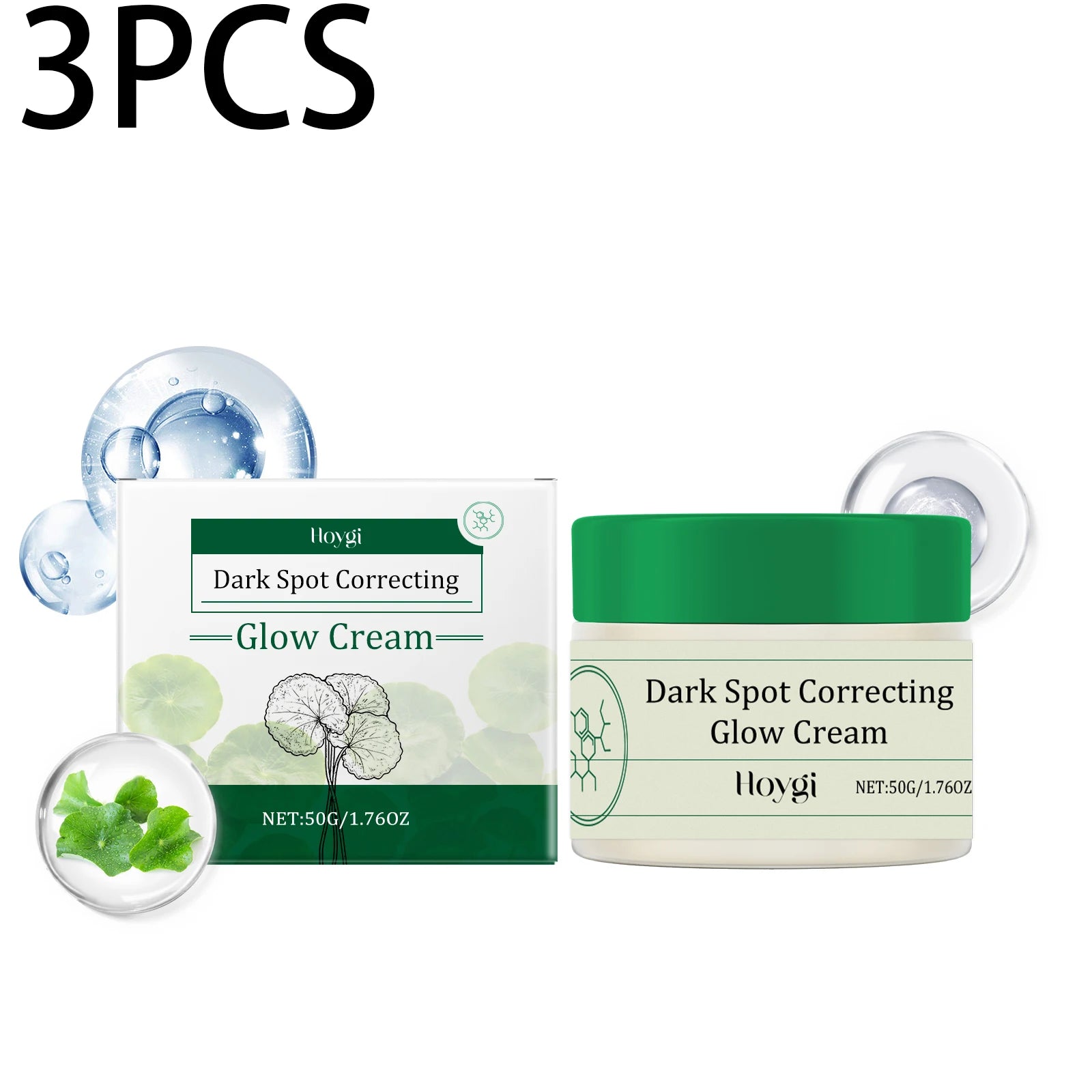 Jar of dark spot correcting face cream for brightening and hydrating skin.