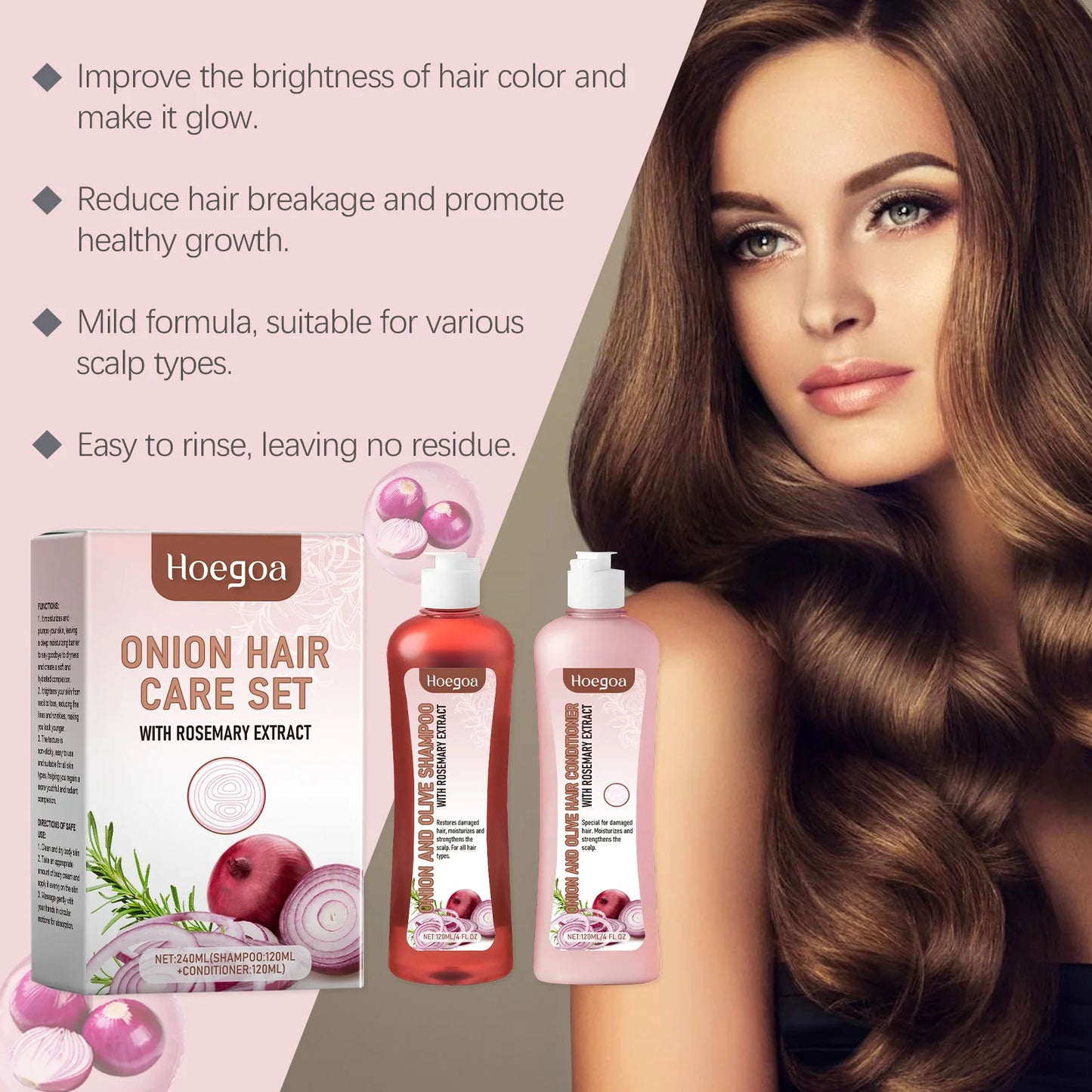 Onion Rosemary Shampoo & Conditioner Strengthening Hair Set