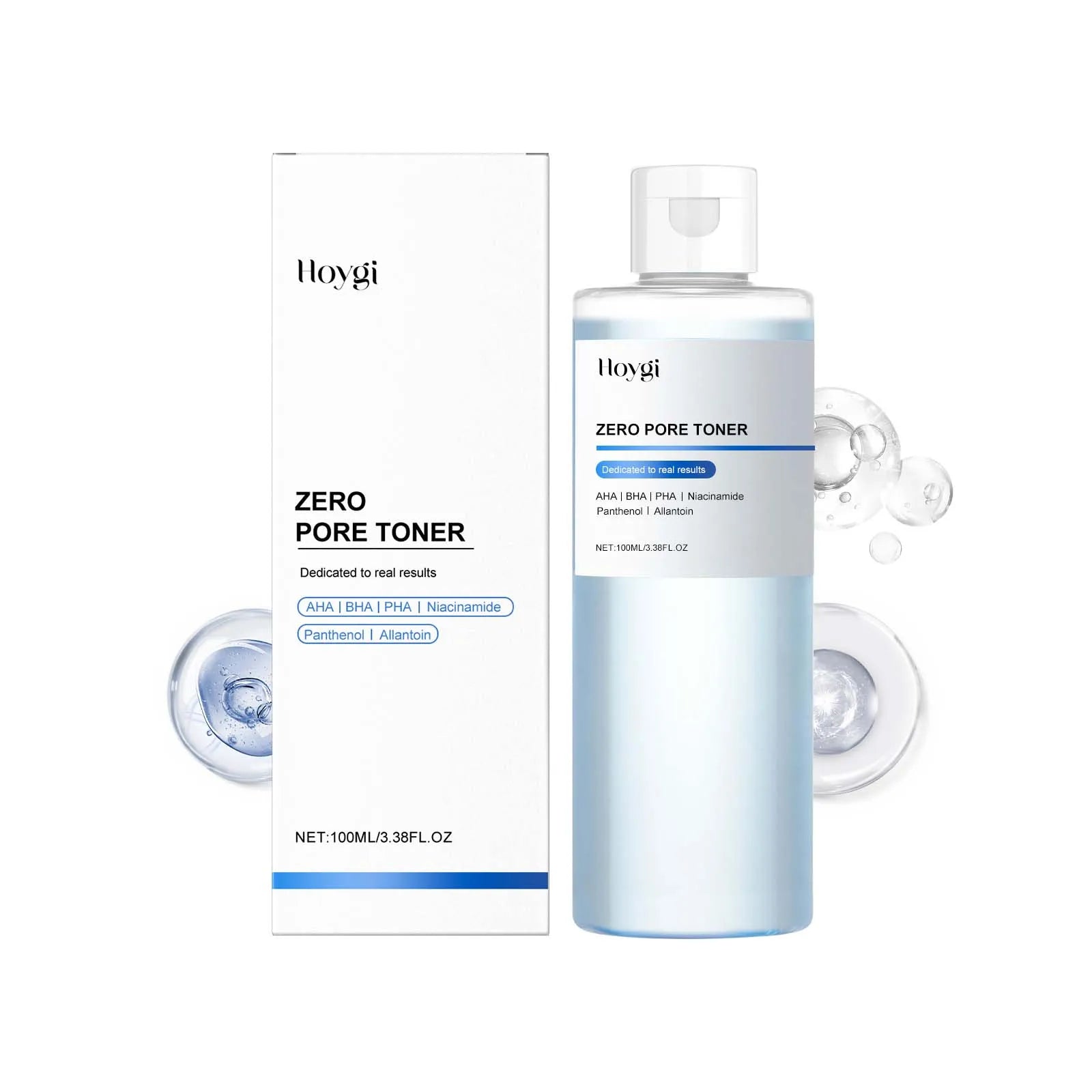 HOYGI — AHA BHA Pore Toner — Exfoliating effect close-up on skin
