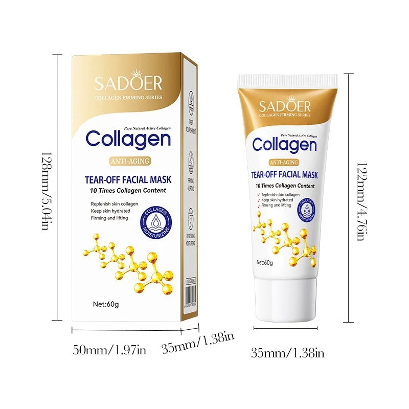 Facial peel-off mask tube for collagen firming and softening