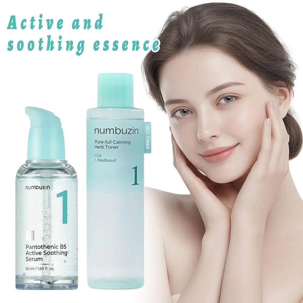 NUMBUZIN No.1 Pantothenic B5 & Cica Soothing Toner — Pantothenic B5 & Cica — Bottle front view with NUMBUZIN branding close-up