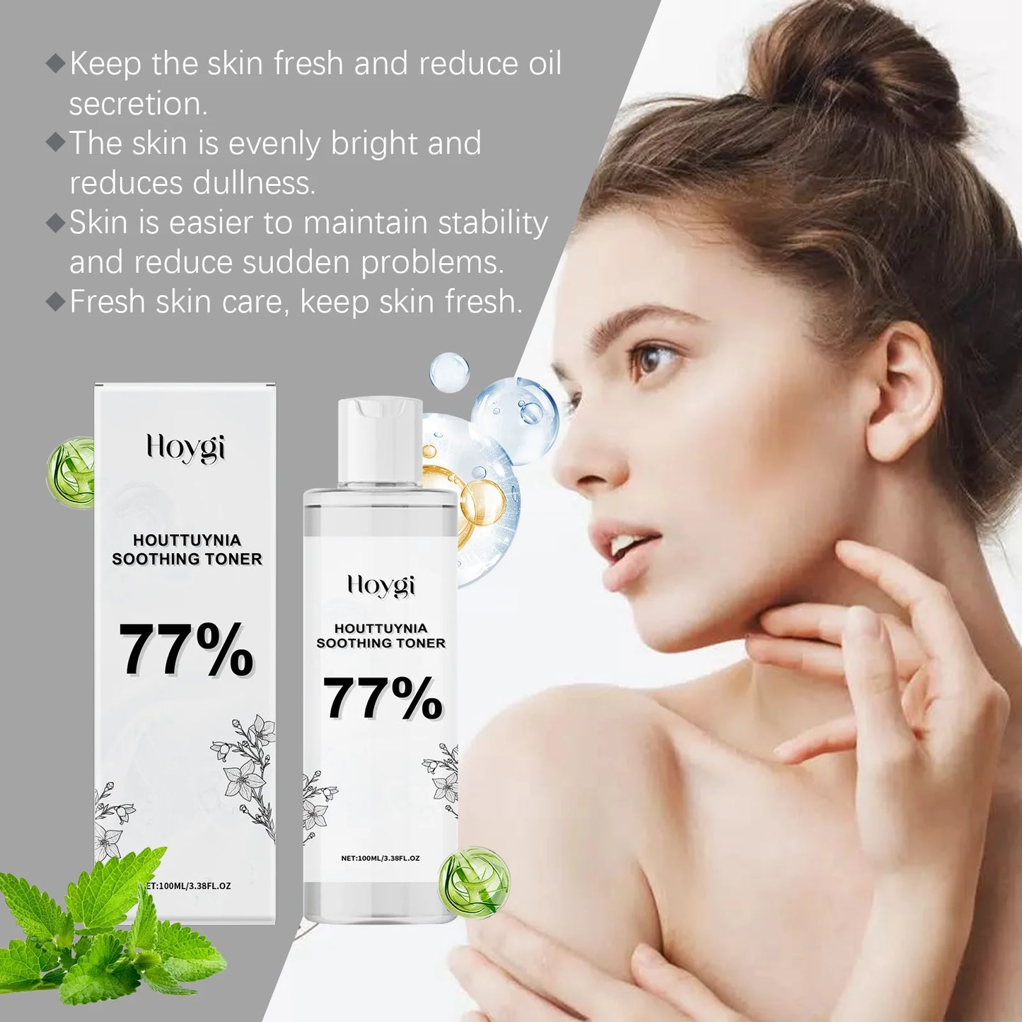 HOYGI — Houttuynia HA Radiance Toner — Before and after skin radiance results