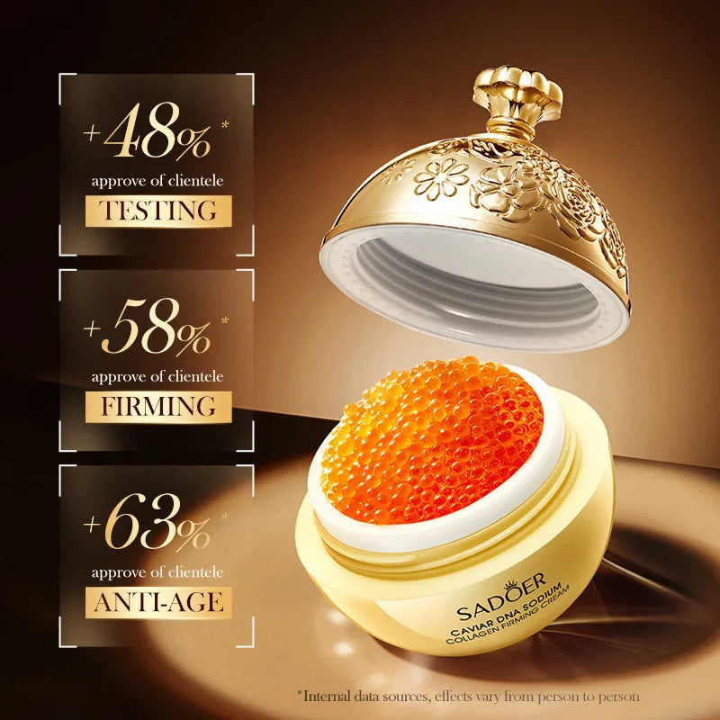 Firming moisturising cream with caviar and collagen in a jar