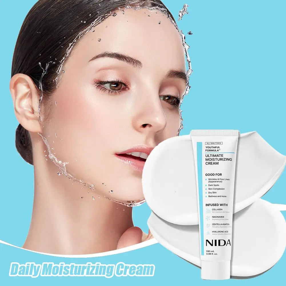 NIDA Youthful Formula Ultimate Moisturizing Cream — Moisturizing Complex — Cream texture and quick absorption detail