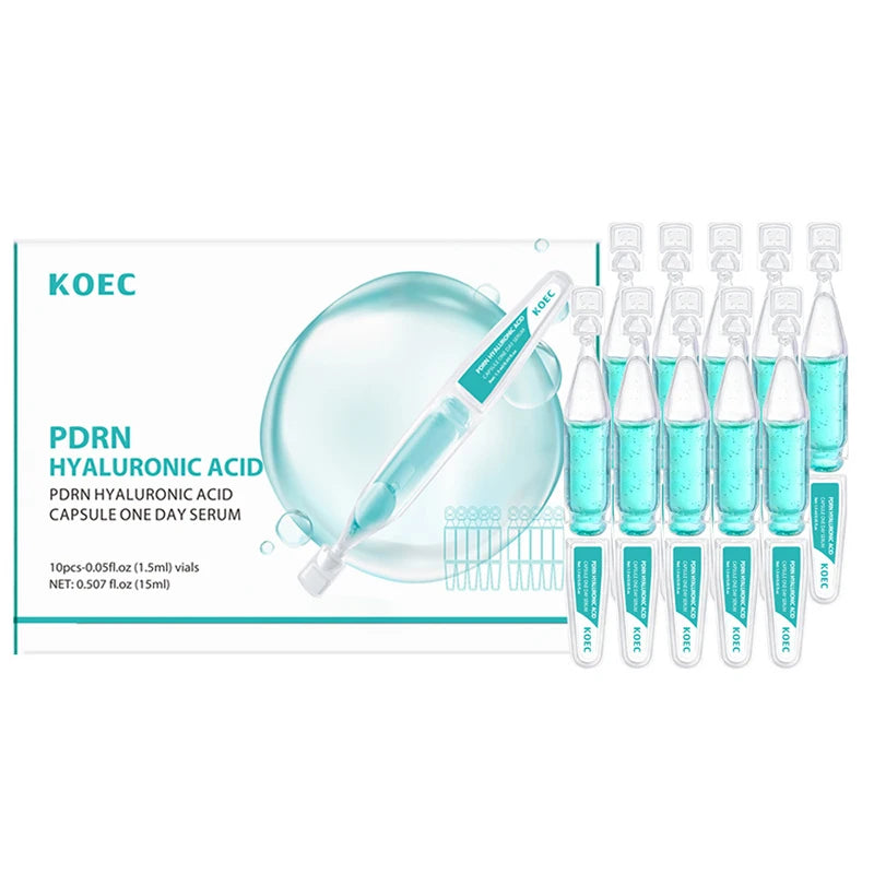 PDRN microneedle serum bottle with dropper and skincare set box
