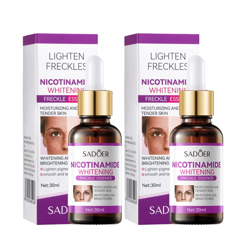 Dark spot correcting nicotinamide essence set with serum bottles
