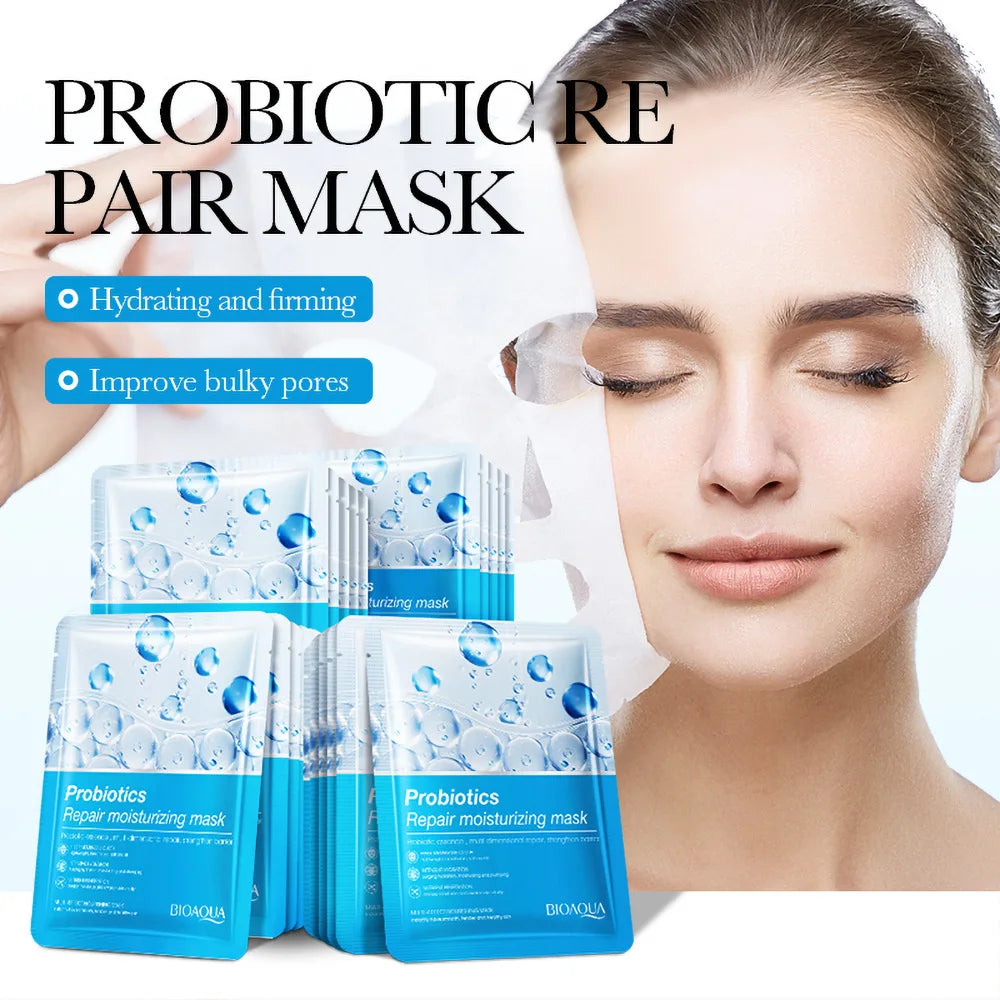 BIOAQUA Probiotic Repair Sheet Mask — probiotics + acne soothing — product box packaging