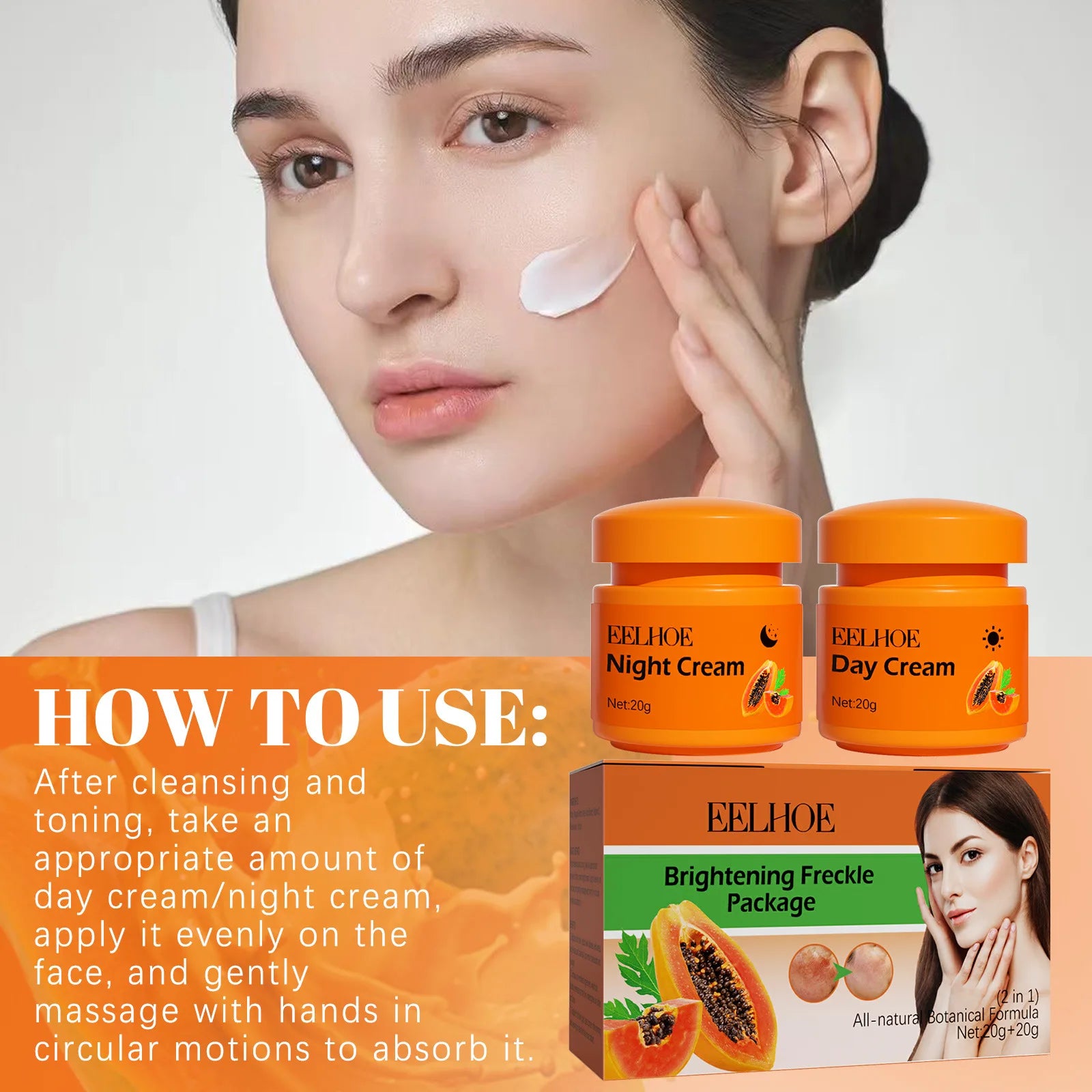 Jar of papaya brightening day and night face cream