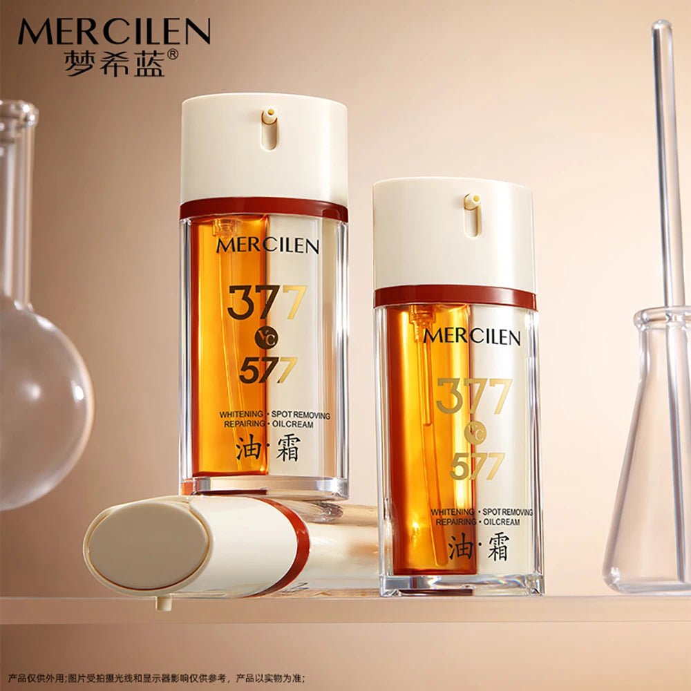377 Skin Brightening Bubble Essence Oil Face Cream Oil Control Moisturizing Soothing Double Tube Light Oil Cream Korea Skincare