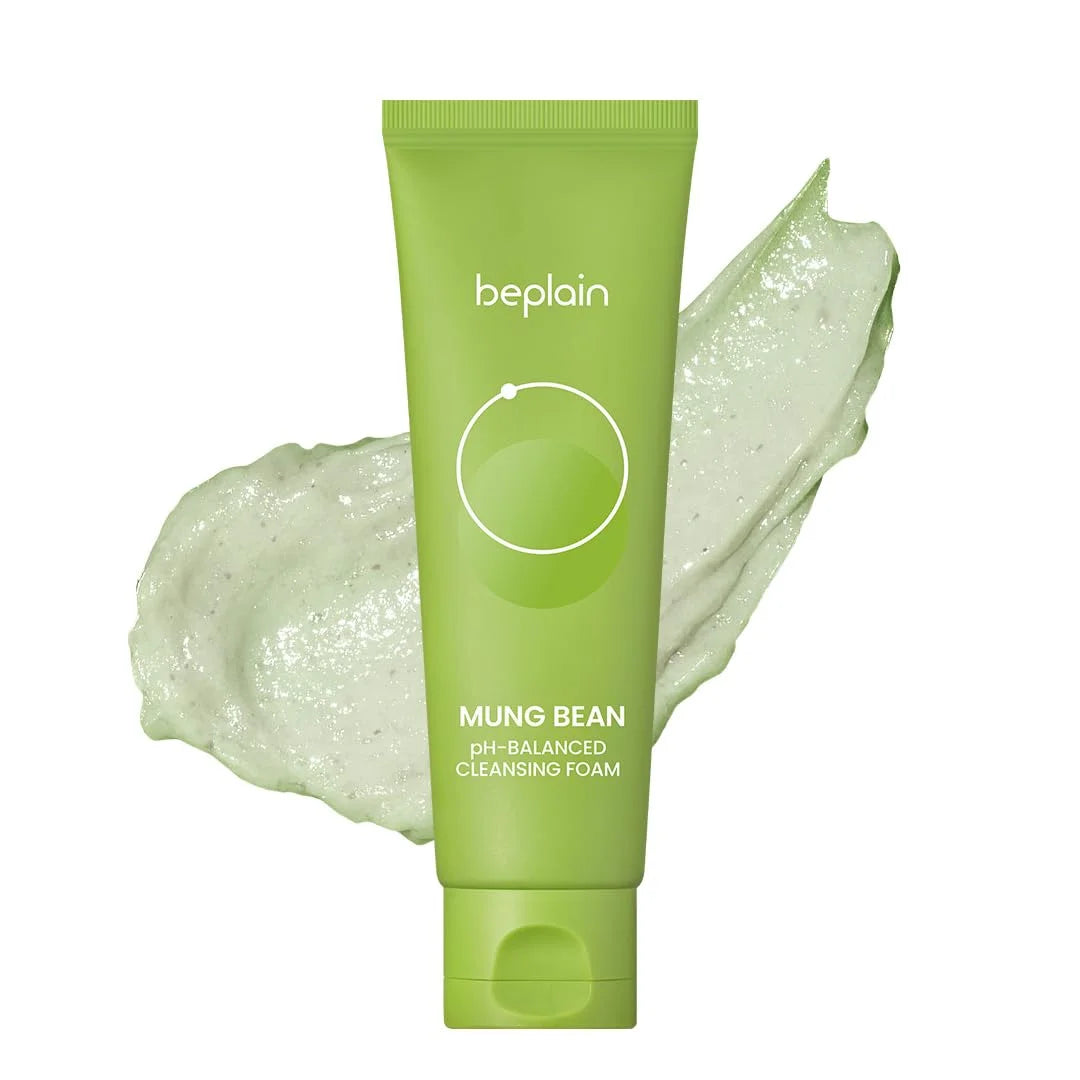 BEPLAIN Mung Bean Pore Refining Skincare Set — Mung Bean — Product benefits and pore care infographic