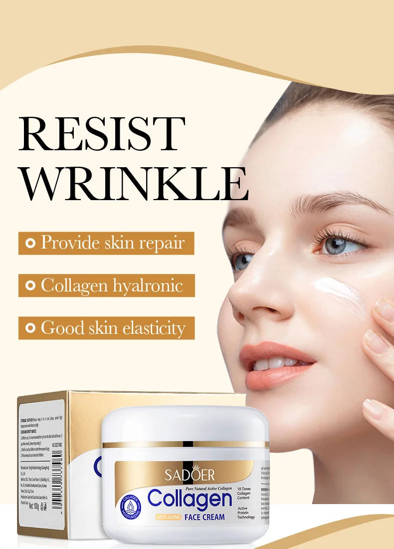 Collagen firming moisturizing face cream jar