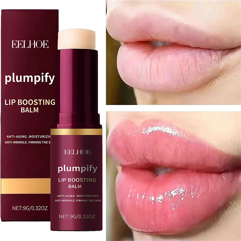 Moisturising lip boosting balm tube with applicator