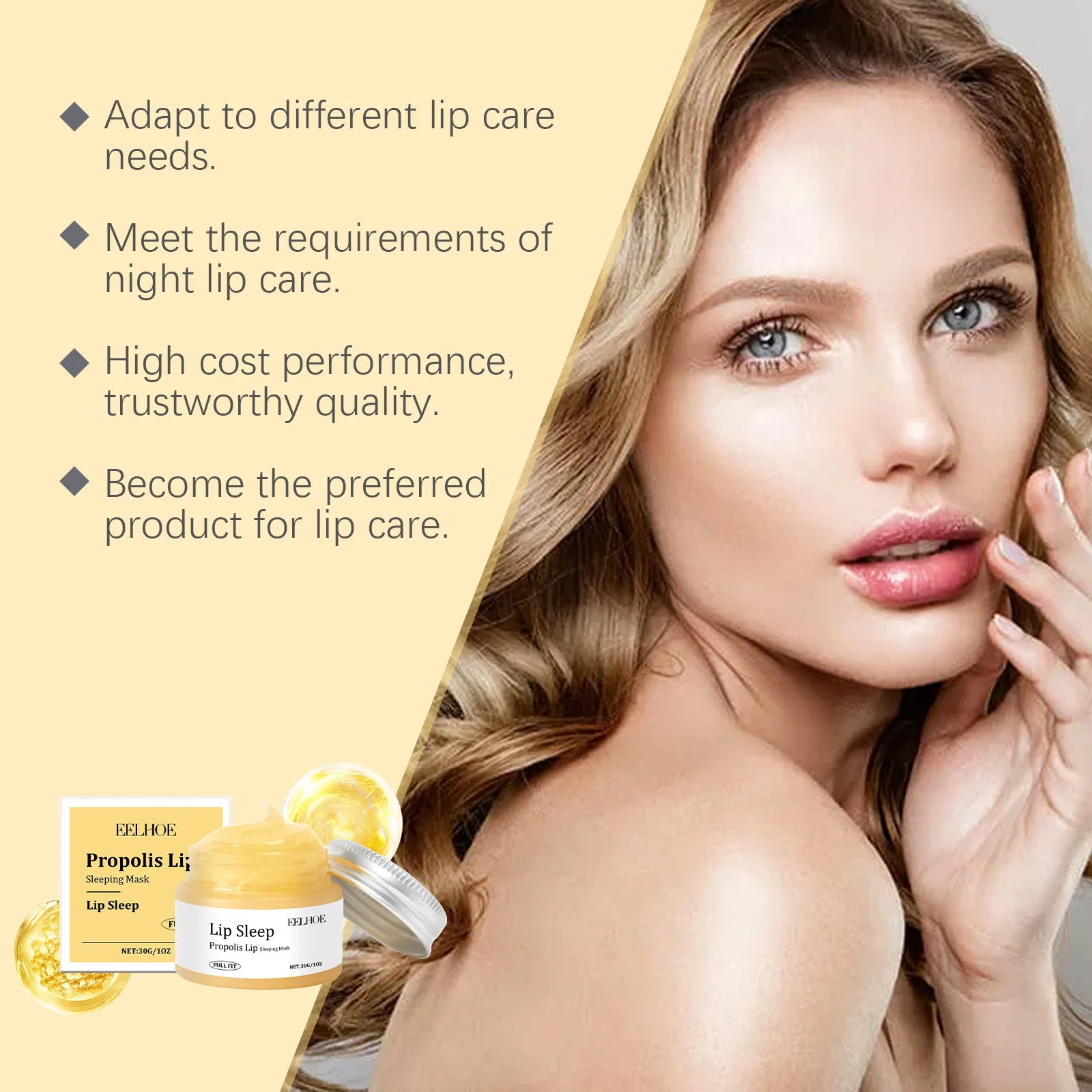 HOYGI — Propolis Lip Sleeping Mask — Jar opened showing lip mask texture