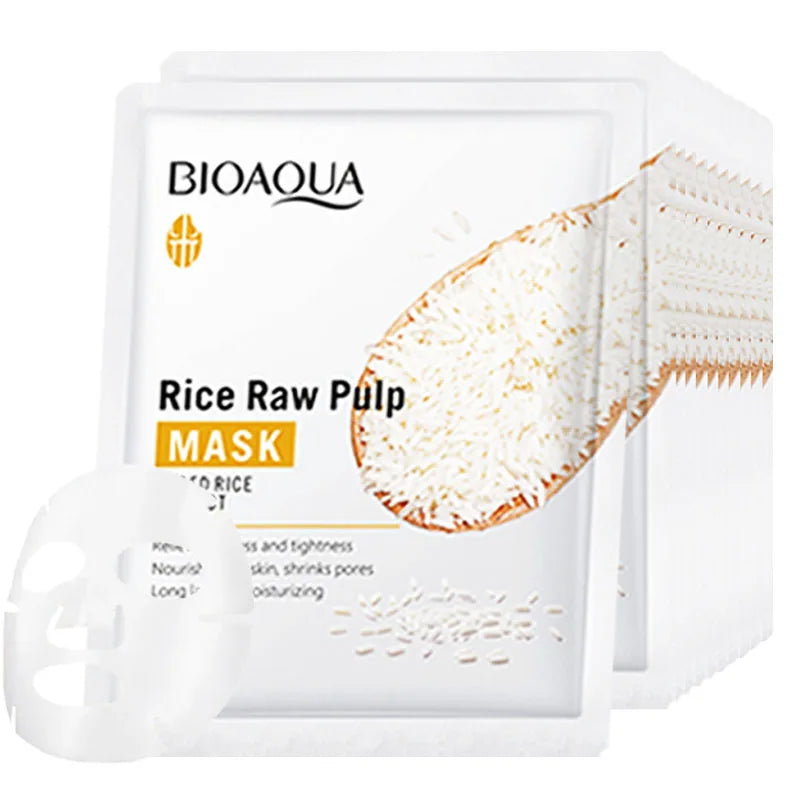Sheet face mask with rice extract for hydrating and firming