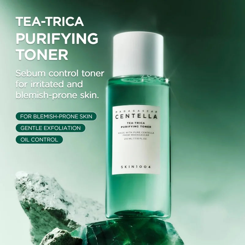 SKIN 1004 Centella Tea-Trica Acne Serum Set — Centella & Tea-Trica — Serum applied on acne-prone skin demo