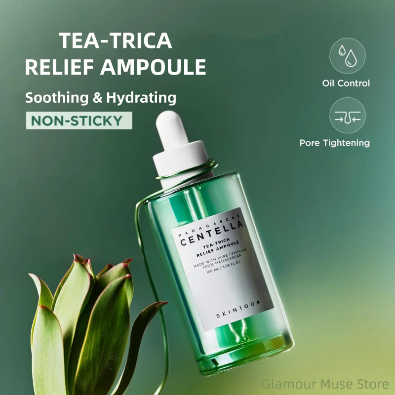 SKIN 1004 Centella Tea-Trica Acne Serum Set — Centella & Tea-Trica — Product benefits and anti-acne infographic