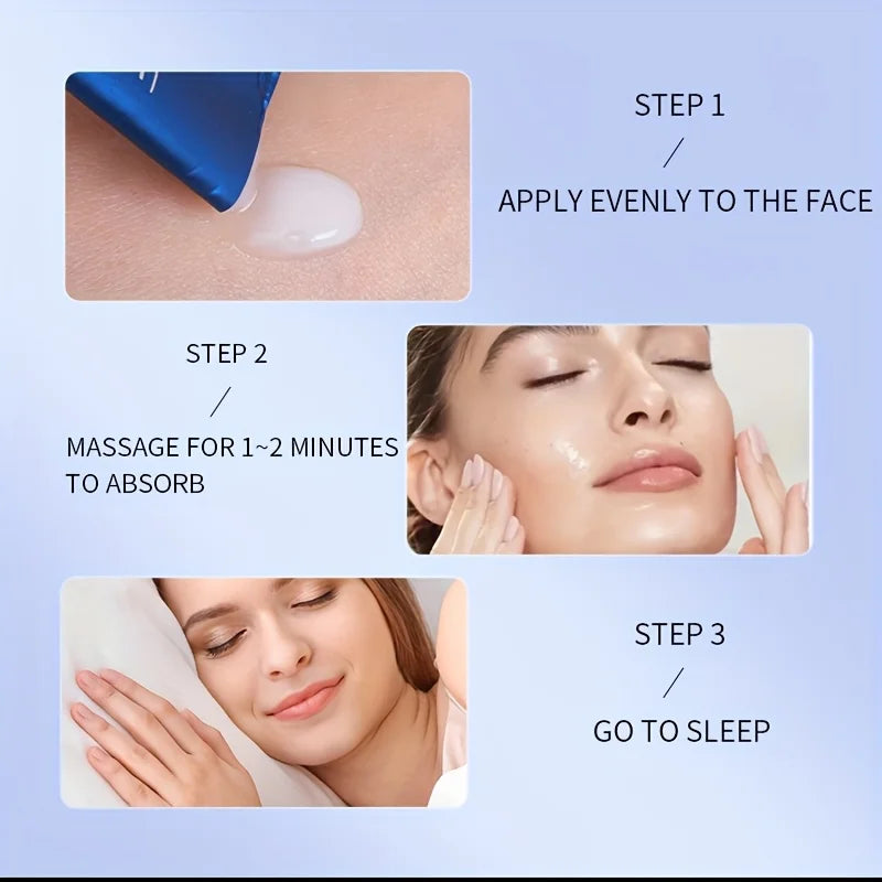 MERCILEN Fullerene Sleeping Facial Mask — Fullerene & Lyophilized Powder — Before and after brightening anti-wrinkle results