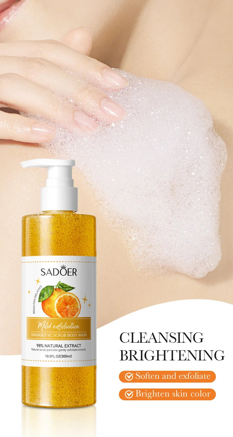 SADOER Peach Fruit Body Scrub Shower Gel
