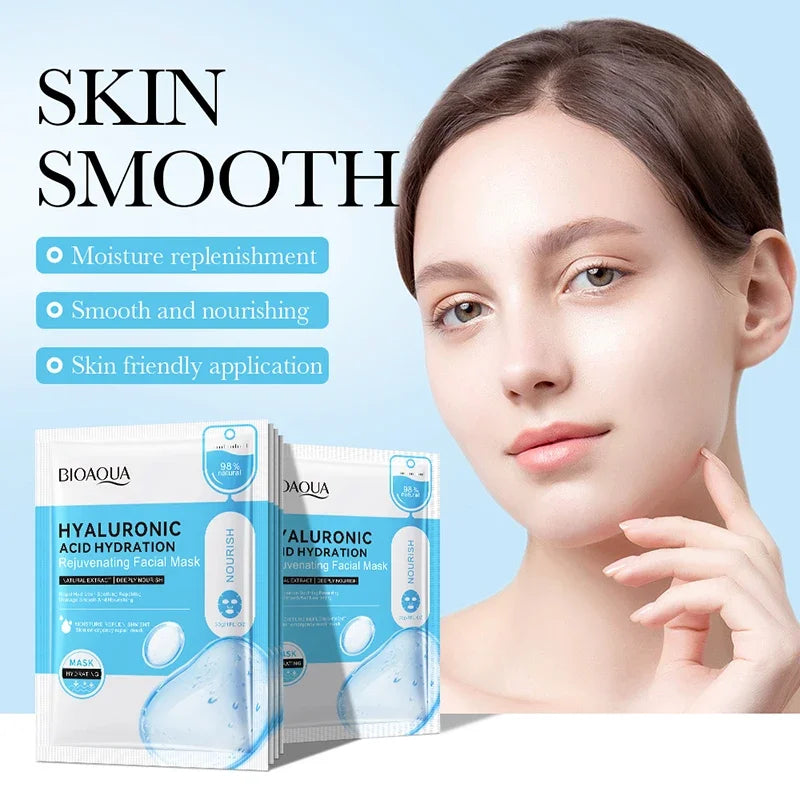 Hyaluronic acid moisturising sheet mask pack with 10 individual face masks