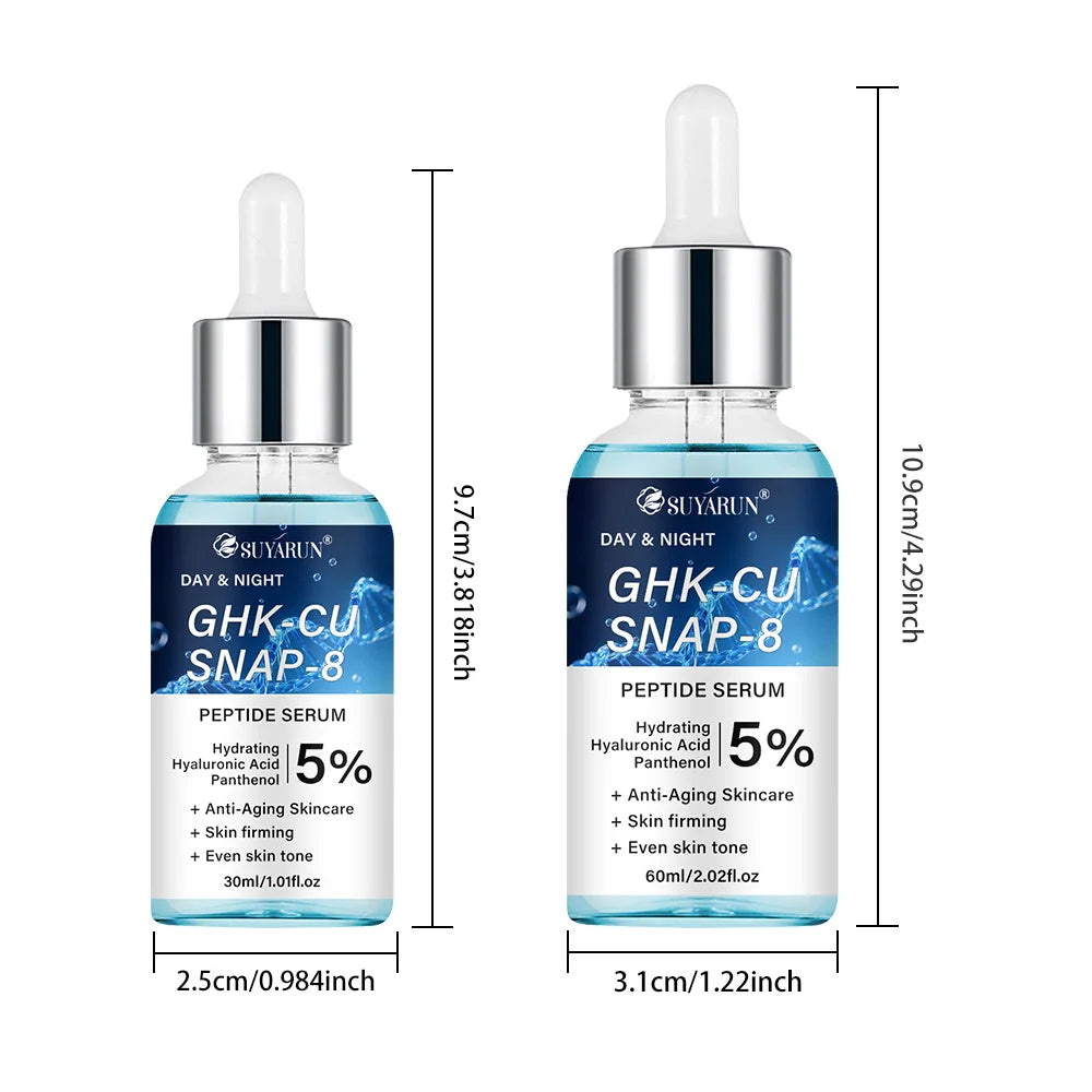 Firming peptide serum bottle with dropper for facial skin care