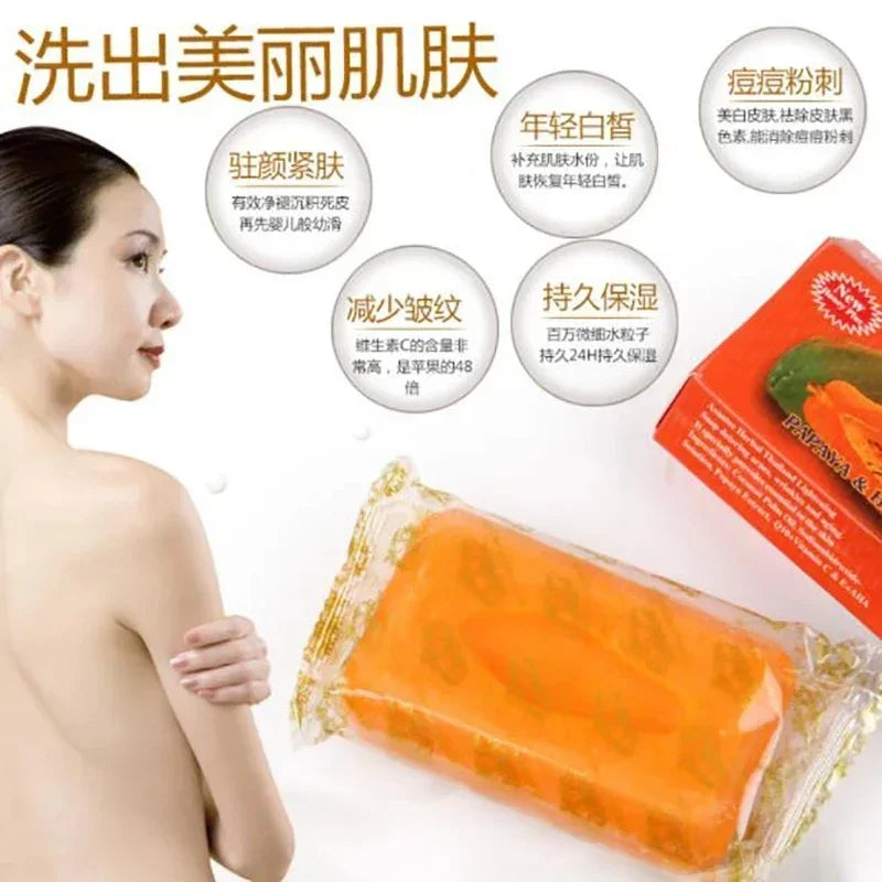 ASANTEE Papaya Honey Herb Soap — Papaya & Honey — Soap lather foam on hands