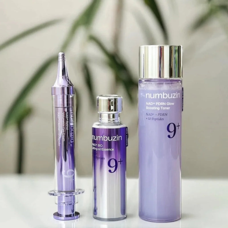 NUMBUZIN No.9+ Time-Reversing Complete Skincare Set — Retinol & PDRN — Retinol eye cream tube detail view