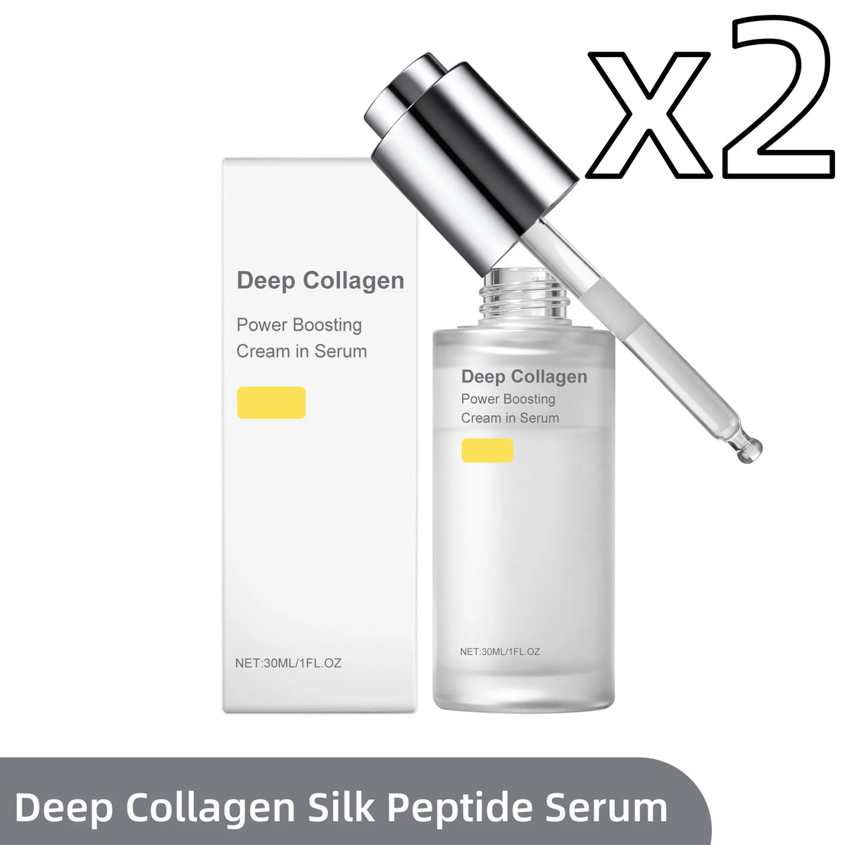 Collagen silk peptide face firming serum in a bottle