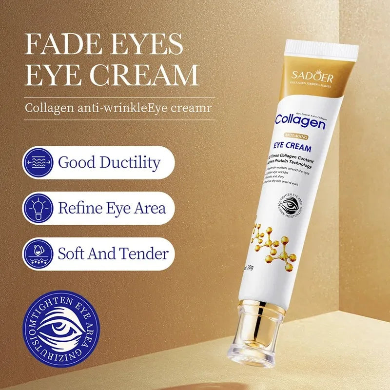 Collagen skincare set with eye cream and moisturizing face cream for anti-aging and reducing dark circles
